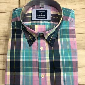 Men NEW Babista Europe Short S Plaid Shirt n13